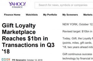 Giift Loyalty Marketplace Reaches $1bn in Transactions